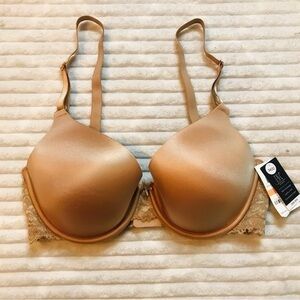 NWT INC International Concepts Smooth Lace Underwire Demi Bra Taupe Dream 34DD